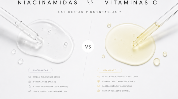 Niacinamidas ar vitaminas C – kas geriau pigmentacijai