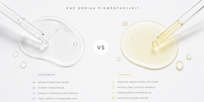 Niacinamidas ar vitaminas C – kas geriau pigmentacijai